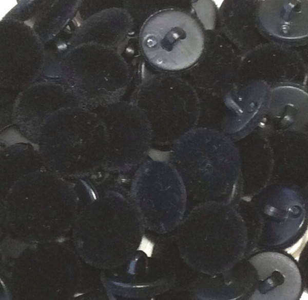 Knopf Samt schwarz 15 mm