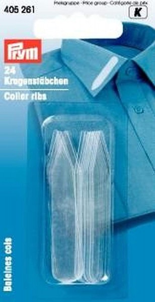 Prym 405261 Kragenstäbchen Kunststoff 10 x 55 mm transparent