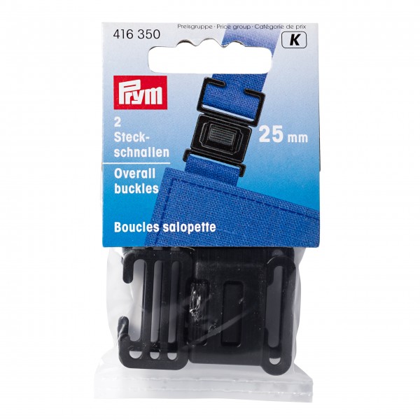 Prym 416350 2 Steckschnallen flach 25 mm schwarz