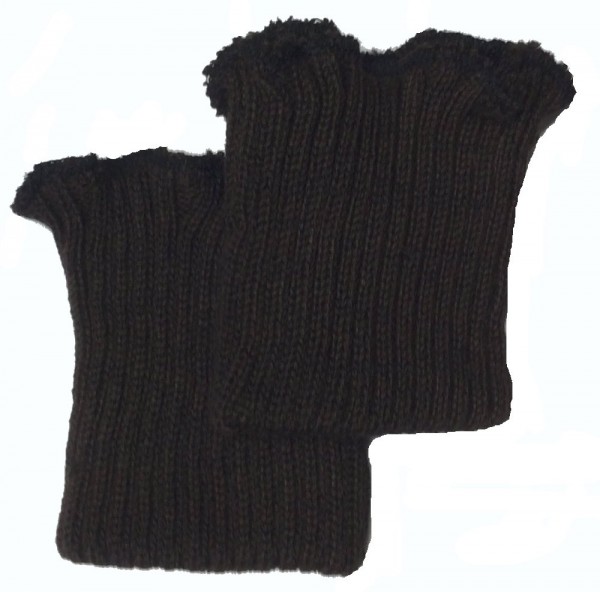 Ärmelbündchen dunkelbraun grob gestrickt