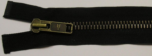 Reißverschluß Metall schwarz 080 cm teilbar