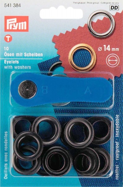 Prym 541384 Ösen und Scheiben 14,0 mm brüniert