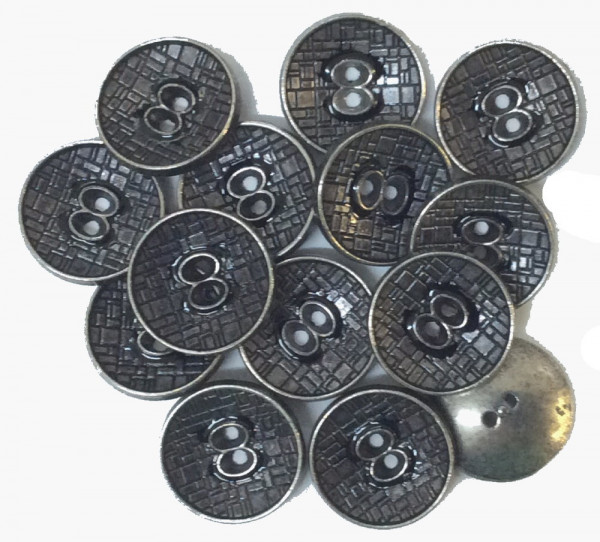 Knopf 15 mm altsilber