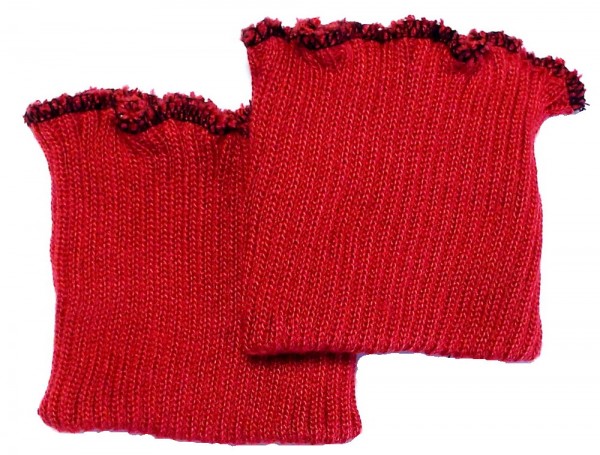 Ärmelbündchen rot grob gestrickt