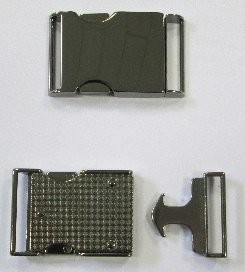 Steckschnalle hochglanz alt silber 30 mm