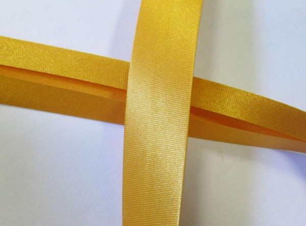 Satinschrägband sonnen gelb 20 mm