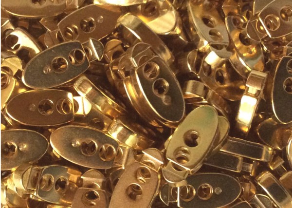 Kordelstopper gold 2-Loch