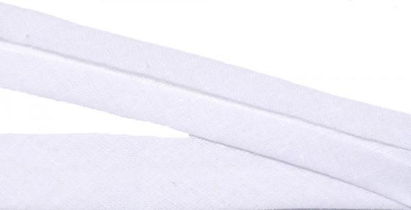 100 m Bw-Schrägband 20 mm weiß vorgefalzt