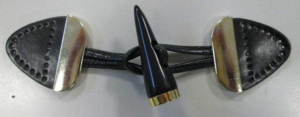 Knebelverschluß schwarz/gold