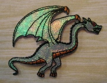 Applikation "fliegender Drachen" 70 x 60 mm