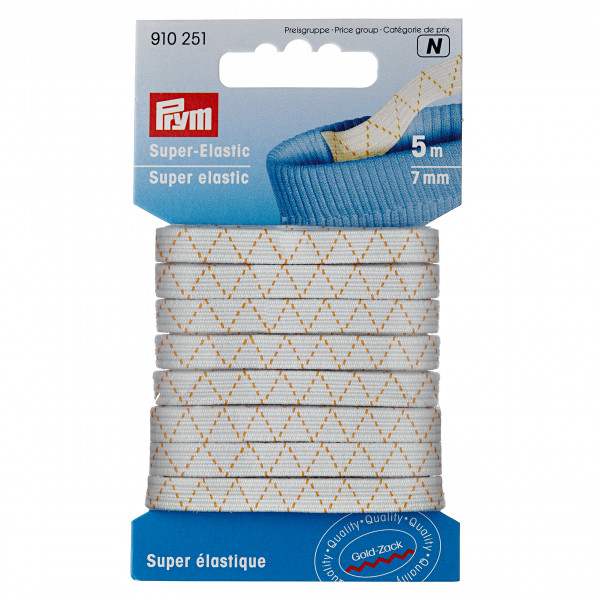 Prym 910251 5 m Super-Elastic 7 mm weiß