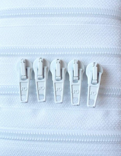 RV weiß, 500 cm Kunststoff endlos Spirale 6mm incl. 5 Schieber