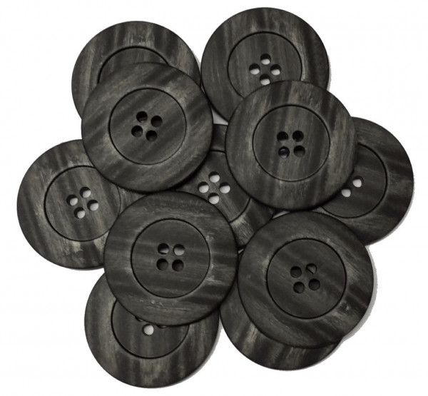 Knopf 44 mm grau schwarz changierend