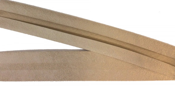 Schrägband Velourleder Imitat 25 mm beige