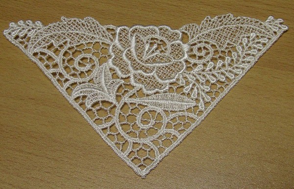 Edles Spitzen Motiv Einsatz Applikation 17,5 x 10 cm ecrue