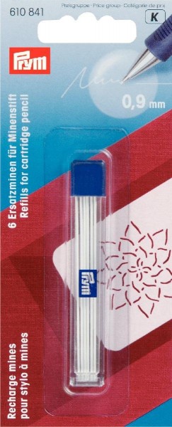 Prym 610841 Ersatzminen für Minenstift Ø 0,9 mm weiß