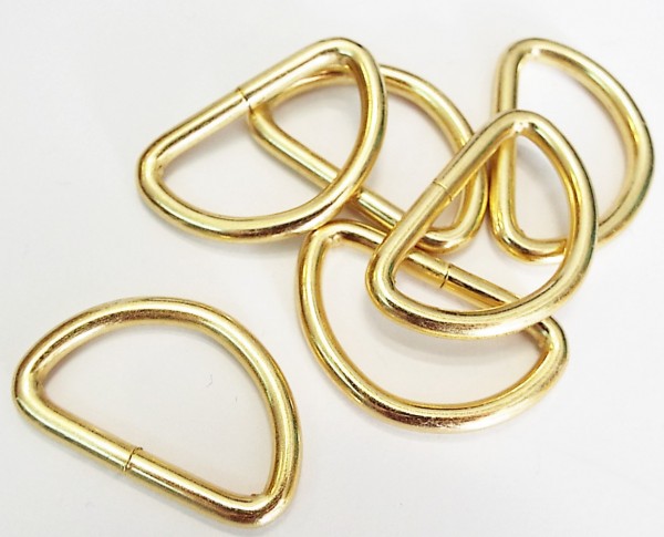2 Halbringe/D-Ringe gold 30 mm