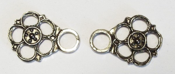 Schnürelemente Ornament alt silber 17 x 25 mm