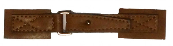 Bekleidungsverschluß antike Leder - Optik 140 x 25 mm braun