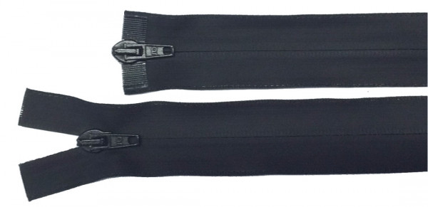 RV schwarz, 80 cm Kunststoff teilbar umgekehrt/nahtverdeckt 2-Wege wasserabweisend ausgerüstet