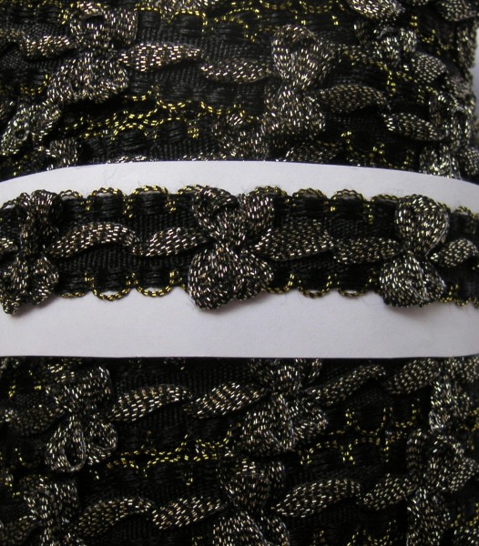 Lurexborte schwarz/altgold 10 mm