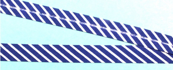 Bw-Schrägband 15 mm blau/weiß vorgefalzt
