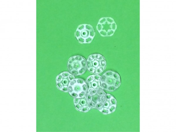 10 Annäh-Druckknöpfe Kunststoff 18 mm transparent
