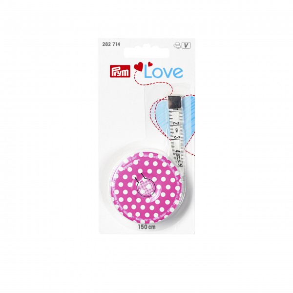 Prym 282714 Rollmaßband Prym Love, pink, 150cm