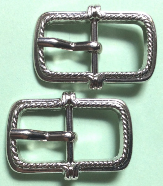 2 Gürtelschließen Stegbreite 15 mm silber