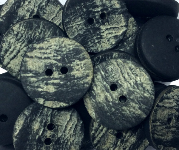 Knopf 28 mm schwarz marmoriert
