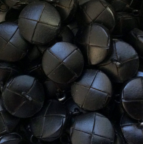 Knopf 23 mm Echt Leder schwarz