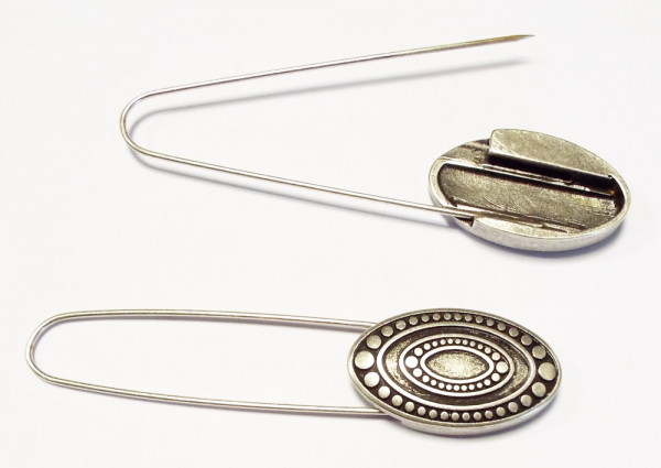 Kilt-Nadel silber antik 90 x 20mm