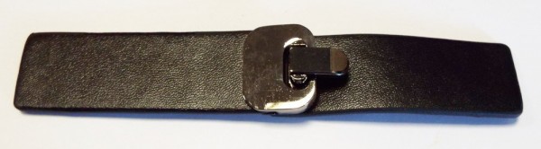 Bekleidungsverschluss zum umklappen 13,5 x 2,5 cm (schwarz / alt silber)