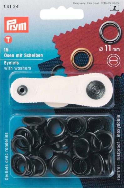 Prym 541381 Ösen und Scheiben 11,0 mm brüniert