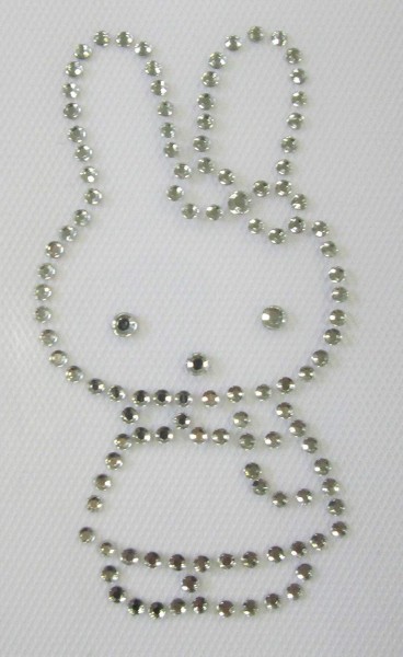 Applikation "Häschen mit Schleife" 35 x 65 mm