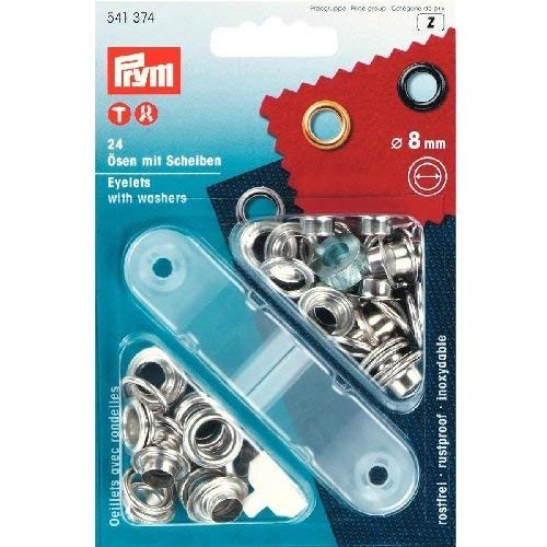 Prym 541374 Ösen und Scheiben 8,0 mm silber