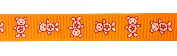 Ripsband Bärchen orange 20 mm