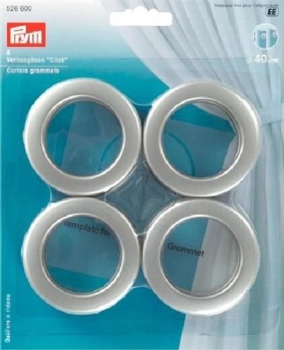 Prym 526600 Vorhangösen Click 40 mm silber matt