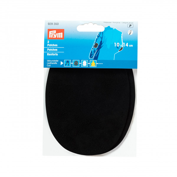 Prym 929350 Patches Veloursleder, zum Aufnähen, 10 x 14cm, schwarz