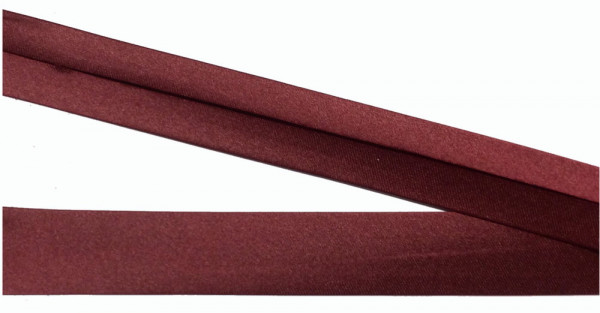 Satinschrägband 20 mm dunkelrot Fa.7098 vorgefalzt