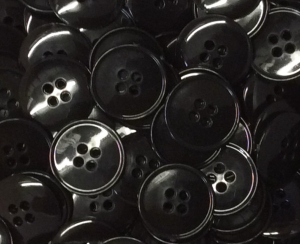 Knöpfe 18 mm schwarz für Arbeitsbekleidung koch- und mangelfest 10 Stück | 100 Stück