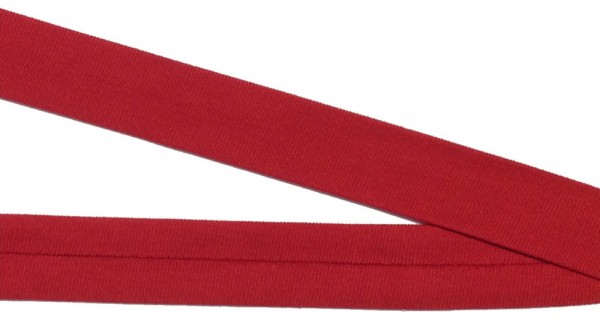 Jersey Einfassband Sweat elastisch rot 20 mm vorgefalzt
