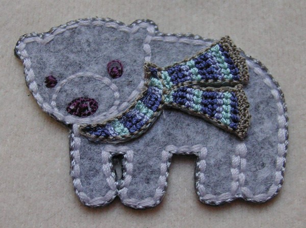 Applikation "Grauer Bär" 50 x 40 mm