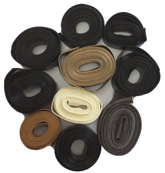 Bastelsortiment Einfaßband/Kunstleder 20 mm, 25 mm, 30 mm vorgefalzt 15m