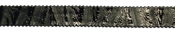 Borte 15 mm schwarz Lederimitat / Kunstleder mit Tierfellmuster matt/glänzend