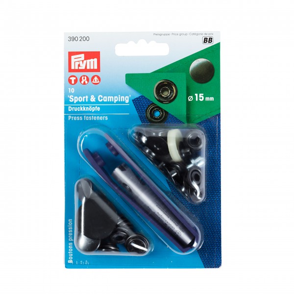 Prym 390200 Nähfrei-Druckknopf Sport & Camping 15 mm brüniert