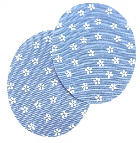 1 Paar Patches/Bügelflicken Jeans 85 x 65 mm (Blüten)