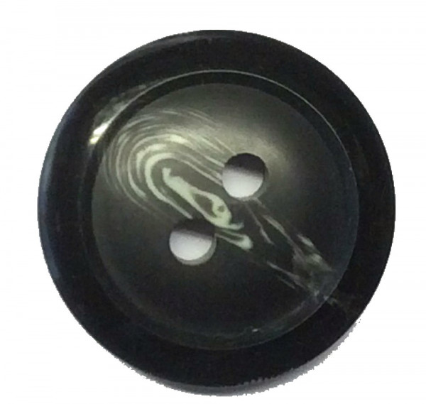 Knopf 30 mm schwarz weiß marmoriert