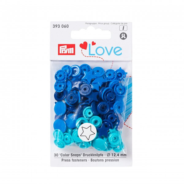 Prym 393060 Nähfrei-Druckknopf Color Snaps 12,4 mm türkis/blau/marine