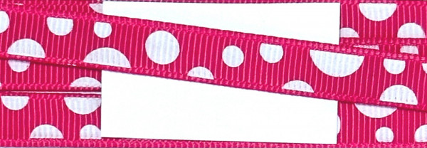 Ripsband 10 mm pink mit weißen Punkten